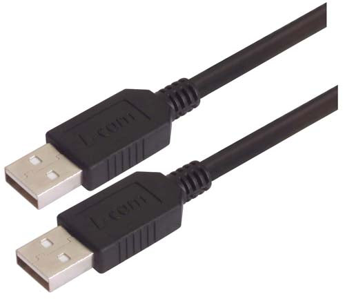 Black Premium USB Cable Type A - A Cable 1.0m