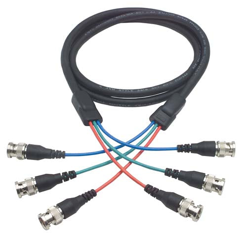 Premium RGB Multi-Coaxial Cable 3 BNC Male / Male 25.0 ft