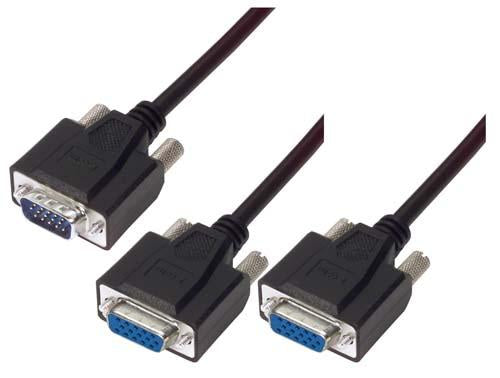Cable svga-y-cable-one-hd15-male-two-hd15-female-30-ft