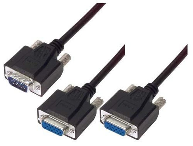 Cable svga-y-cable-one-hd15-male-two-hd15-female-50-ft