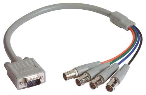 Cable vga-breakout-ext-cable-hd15-male-4-bnc-female-15-ft