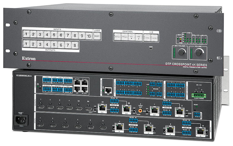 DTP CrossPoint 108 4K IPCP Q SA  2 x 50 Watt Stereo Amp, AV LAN