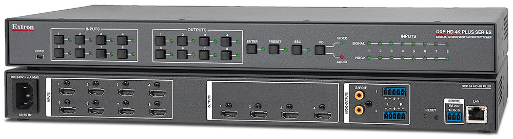 60-1494-21 | Extron DXP 84 HD 4K PLUS HDMI Matrix Switch - 8x4 