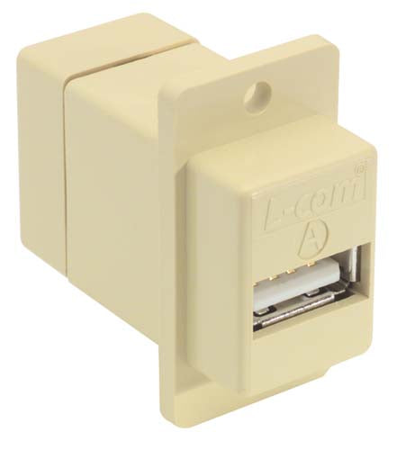 Coupler Panel Mount USB A/B Ivory ECF504-UAB