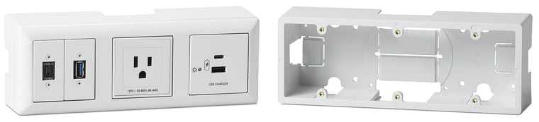 EWB 213  Three-gang External Wall Box for Flex55 and EU Products; White
