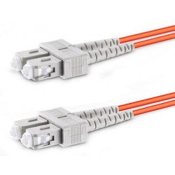 FIBER-D-SCSC-50-10M   -   Duplex SC Multimode Fiber Optic Patch Cable Ferrules 50-Micron 10 m SC - SC Orange