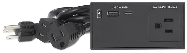 Flex55 AC+USB 130 US  US Outlet, USB Type- A and USB-C Module; Black