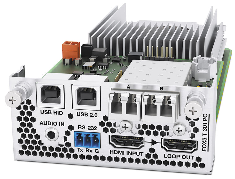 FOX3 T 301 PC SM  PowerCage Fiber Transmitter for HDMI, USB, Lossless Singlemode