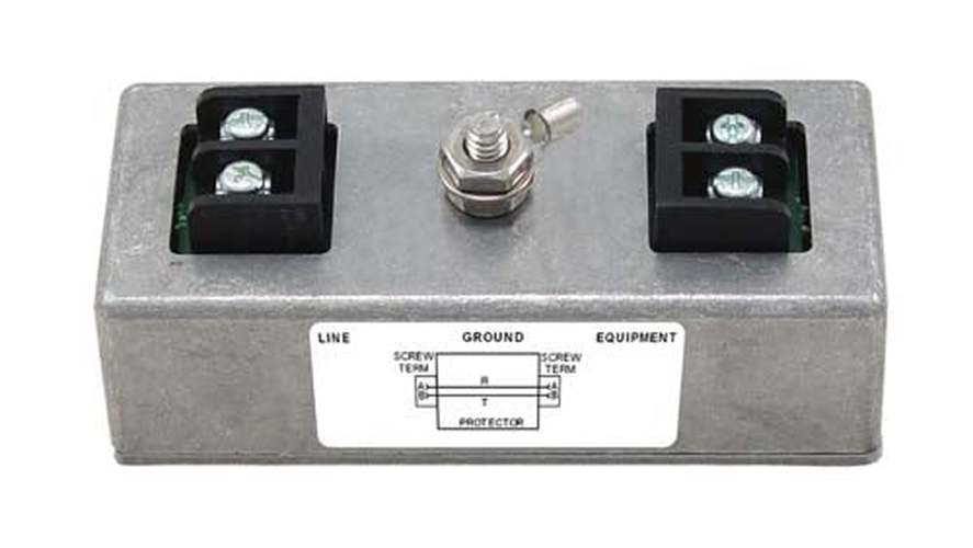 Indoor DIN Mount Hi-Pwr 1-Line Phone/DSL/T1 Lightning Surge Protector - Screw Term