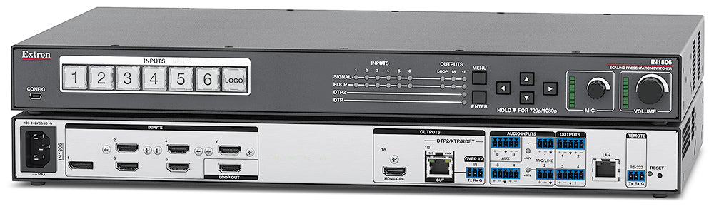 1663 Switch 60-1663-01 Extron IN1806 Six Input 4K/60 Seamless Presentation Switch ...