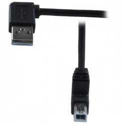 USB2-AB-LUA-5M-K   -   USB 2.0 Cable Left Type A Up Angle Type B Tight Space Hi-Speed 5 m USB Type A Male - USB Type B Male Black