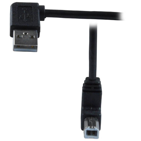USB2-AB-LUA-1M-K   -   USB 2.0 Cable Left Type A Up Angle Type B Tight Space Hi-Speed 1 m USB Type A Male - USB Type B Male Black