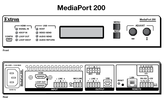 60-1488-01 | Extron MediaPort 200 HDMI and Audio to USB Scaling Bridge —  ITM Components