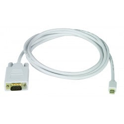 DPM-VGA-6-MM   -   Mini DisplayPort VGA 15-pin HD Cable HDTV 1080p Digital Video 6 ft Mini DisplayPort Male - VGA Male White