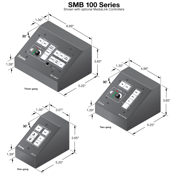 60-1296-02 | Extron SMB 105 - Five US gang surface mount box: black ...