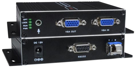 VGA Extender via One LC Singlemode/Multimode Fiber Optic Cable