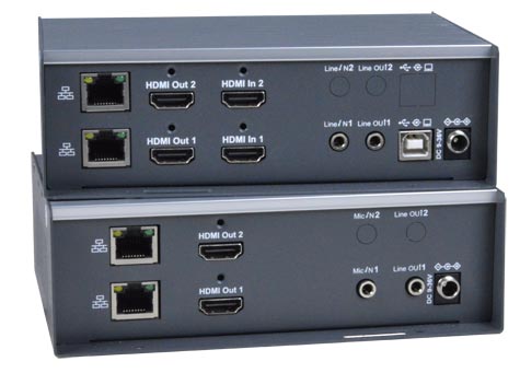 ST-IPUSB4K-R-VWDH Dual Monitor 4K 10.2Gbps HDMI USB KVM Extender Over IP via Two CATx Cables with Video Wall Support