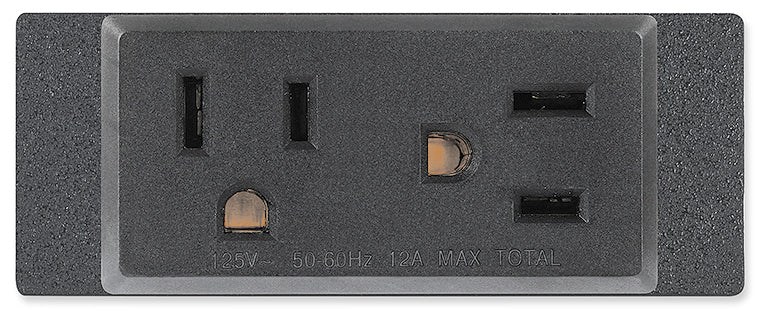 Dual US AC AAP Two US AC Outlets – Double Space AAP – Black