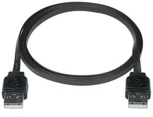 USB2-SF-AA-3-MM   -   USB 2.0 Super Flat Type A Cable Cord Ribbon Tight Space Flexible 3 ft USB Type A Male - USB Type A Male Black