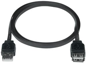 USB2-SF-AA-6-MM   -   USB 2.0 Super Flat Type A Cable Cord Ribbon Tight Space Flexible 6 ft USB Type A Male - USB Type A Male Black