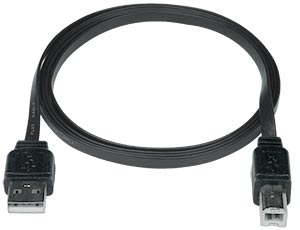 USB2-SF-AB-6-MM   -   USB 2.0 Super Flat Type A B Cable Cord Ribbon Tight Space Flexible 6 ft USB Type B Male - USB Type B Male Black