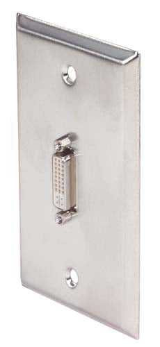 Stainless Steel Wall Plate with one Female -Female DVI Adapter