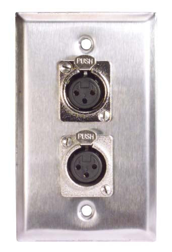 Stainless Steel Wall Plate 2 XLR Female