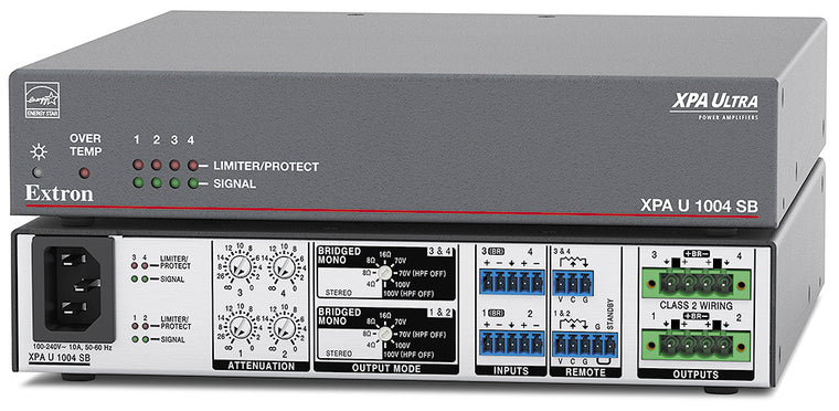 Four Channel Bridgeable Output Amplifier 100/200 Watts Per Channel