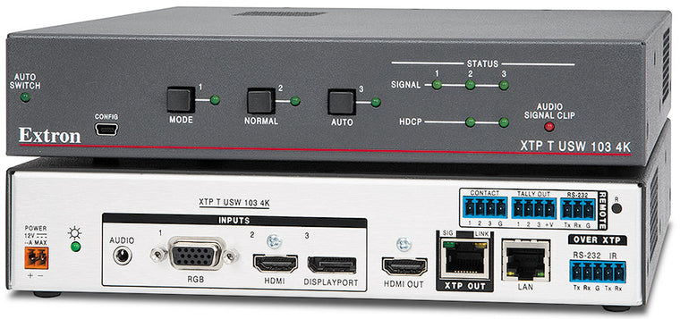 XTP T USW 103 4K Displayport, HDMI, VGA Switcher - 26W Remote Power Capable